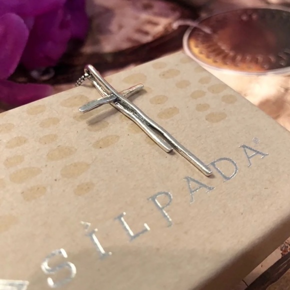 Silpada N5359 Cross Twig Pendant Sterling Silver Necklace - Picture 10 of 15